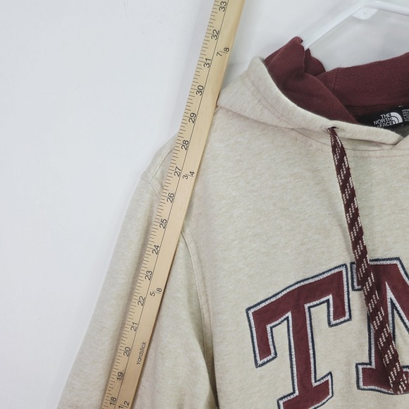 The North Face Mens L Beige Graphic Hoodie Pullover Hooded Sweatshirt TNF Logo - Picture 4 of 11
